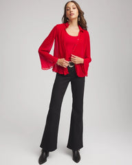 Chico's Pleated Georgette Blouse