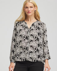 Chico's Caviar Bead Georgette Blouse