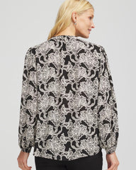 Chico's Caviar Bead Georgette Blouse