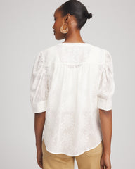 Chico's Chiffon Puff Sleeve Shirt
