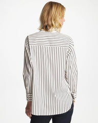 Chico's Striped Poplin Applique Tunic