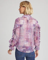 Chico's Gingham-Print Georgette Blouse