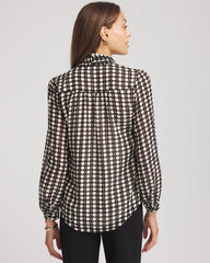 Chico's Clip-Dot Tie-Front Blouse