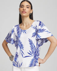 Chico's Flutter Sleeve Satin Top