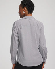 Chico's Poplin Stripe Shirt