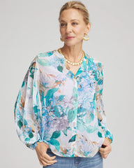 Chico's Georgette Billow Sleeved Blouse