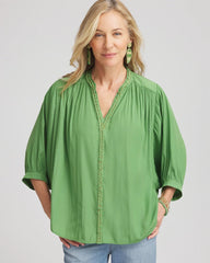 Chico's Braided Batwing Blouse