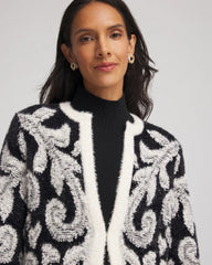 Chico's Abstract Fuzzy Cardigan