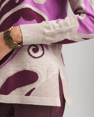 Chico's Intarsia Knit V-Neck Pullover Sweater