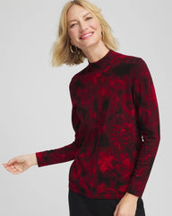 Chico's Ella Printed Mockneck Sweater