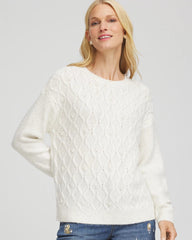 Chico's Embellished Cable Knit Sweater