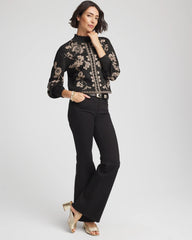 Chico's Bryne Jacquard Mockneck Pullover