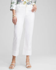 Chico's Trapunto Straight Leg Cropped Pants