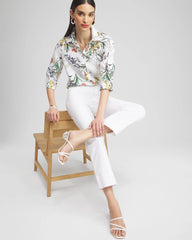 Chico's Trapunto Straight Leg Cropped Pants
