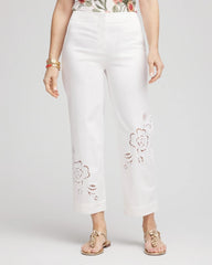 Chico's Sateen Cutout Cropped Pants