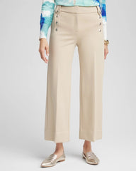 Chico's Button Knit Twill Cropped Pants