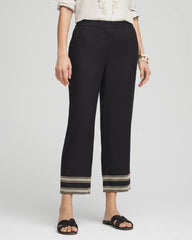 Chico's Linen Elastic Waist Cropped Pants