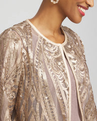 Chico's Travelers™ Collection Champagne Sequins Jacket