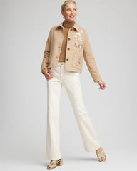 Chico's Embroidered Wool Chore Jacket