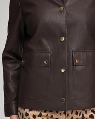 Chico's Snap Front Faux Leather Jacket