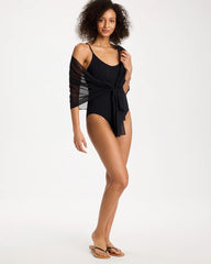Chico's Gottex Yuri Flower Mesh One Piece Swimsuit