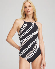 Chico's Gottex High Neck Halter Top Swimsuit