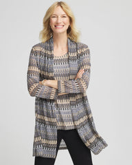 Chico's Travelers™ Knit Chevron Open-Front Cardigan