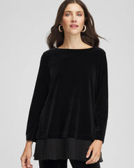 Chico's Travelers™ Chiffon Hem Velvet Tunic