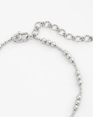 Chico's Silvertone Beaded Necklace