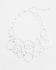 Chico's Short Silvertone Multi-Strand Link Necklace