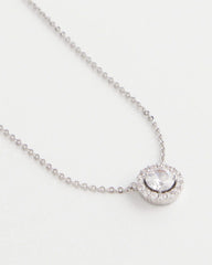Chico's Silver Tone Drop Stone Necklace