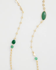 Chico's Green Accent Long Single Strand Necklace