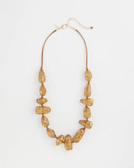Chico's Gold Foil Long Single Strand Necklace