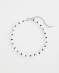 Chico's Short Pearl Blue Necklace