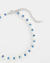Chico's Short Pearl Blue Necklace