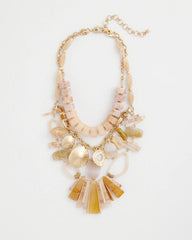 Chico's Chico's Originals Neutral Stone Bib Necklace