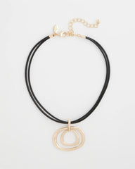 Chico's Gold Tone Rings Pendant Necklace