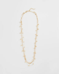 Chico's Multistrand Beaded Goldtone Necklace