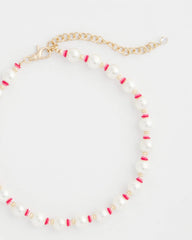 Chico's Short Pearl Pink Necklace