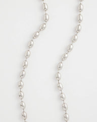 Chico's Silver Bead Long Single Strand Necklace