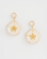 Chico's Neutral Flower Drop Earrings