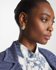 Chico's Lucky Coin Flower Stud Earrings