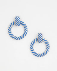 Chico's Blue Twist Drop Hoop Earrings