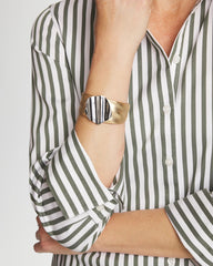 Chico's Mixed Metal Crinkle Cuff