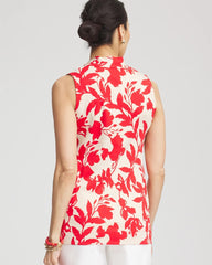 Chico's Floral Sleeveless V-Neck Tunic