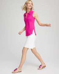 Chico's Slub Sleeveless Collared Tunic